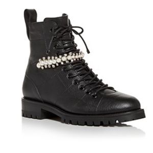 Jimmy Choo Women's Embellished Cruz Lace Up Flat Boot